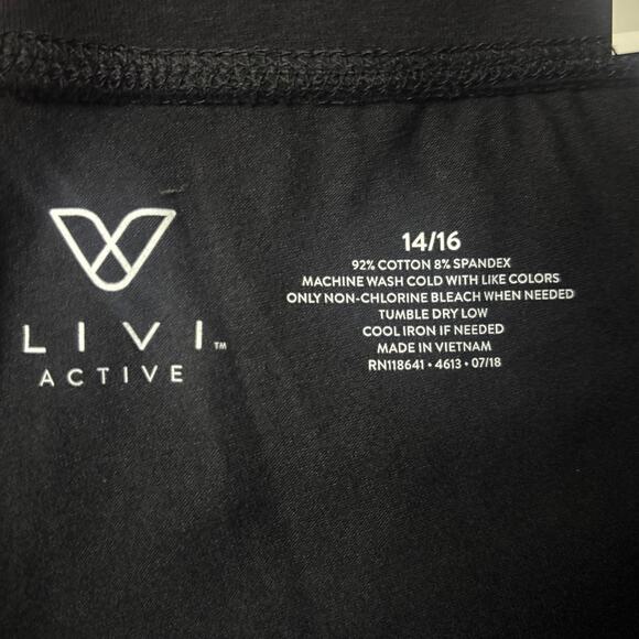 Livi Active Signature Stretch Yoga Capri Black NEW Cotton Spandex Wide Waistband - Picture 6 of 7